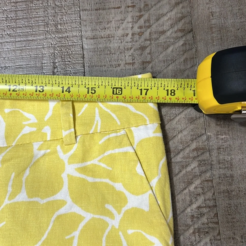 LOFT yellow floral linen shorts size 8 - Picture 6 of 7